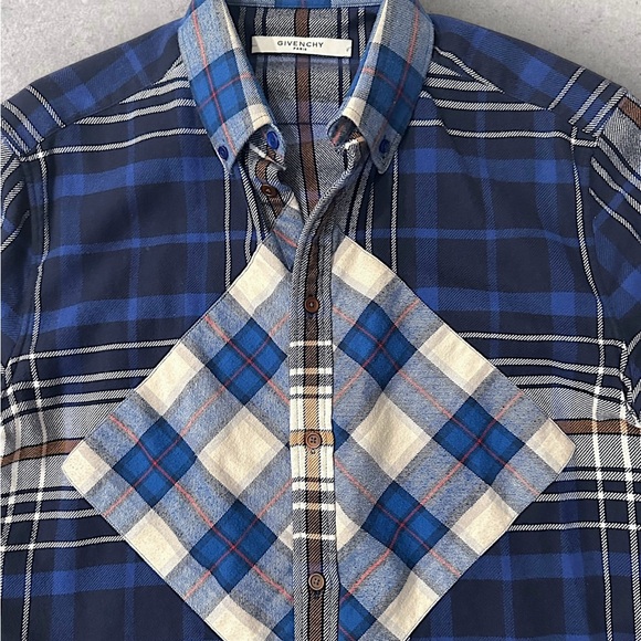**Sold** Givenchy Pieced Flannel Shirt - Picture 2 of 9